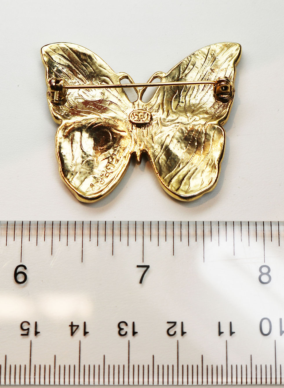 Thumbnail: SOLD ~ SFJ Butterfly Brooch ~ Enamel Gold Plated Diamanté Crystals