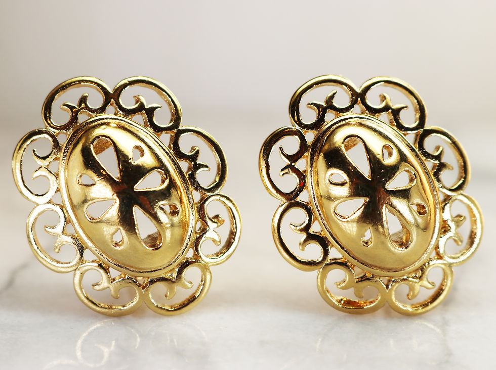 Thumbnail: ⚜️ Vintage GIVENCHY Gold Clip On Earrings ⚜️