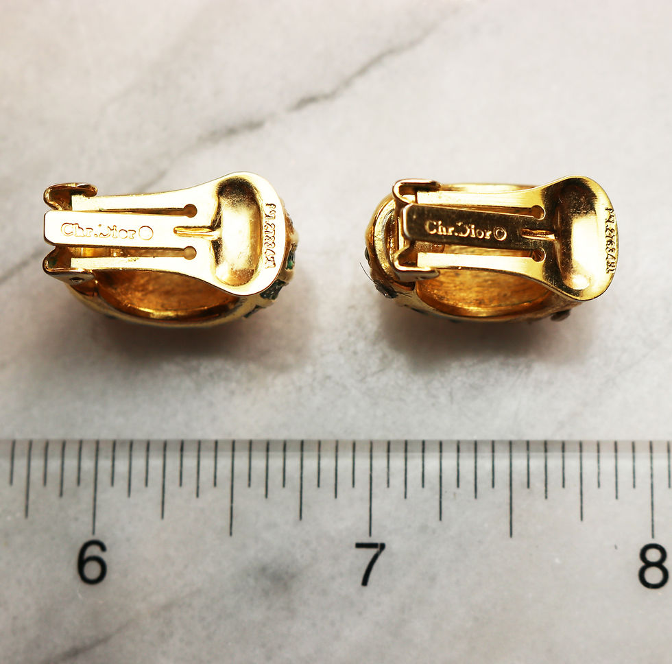Thumbnail: ⚜️ Vintage CHRISTIAN DIOR© Crystal Clip on Earrings