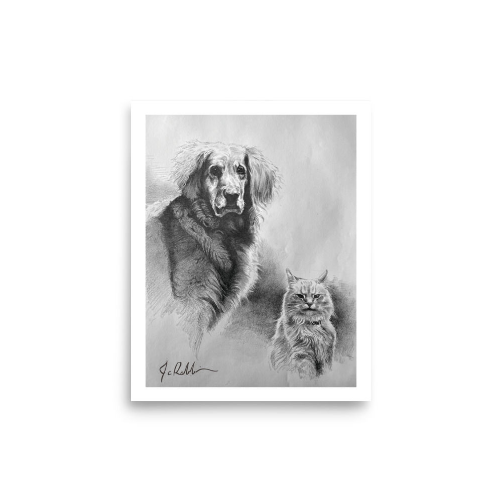 Scooby & Angel Pencil on Paper 8" x 10"
