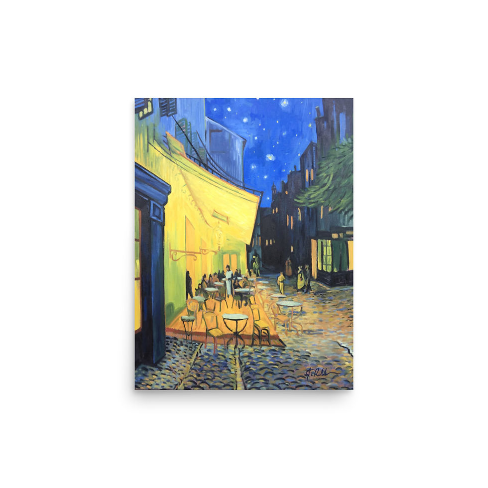 Thumbnail: Van Gogh's Cafe Terrace at Night, vibrant street scene, starry sky.