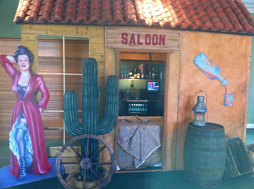 Wild West saloon entrance backdrop