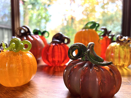 pumpkins, blown glass, 