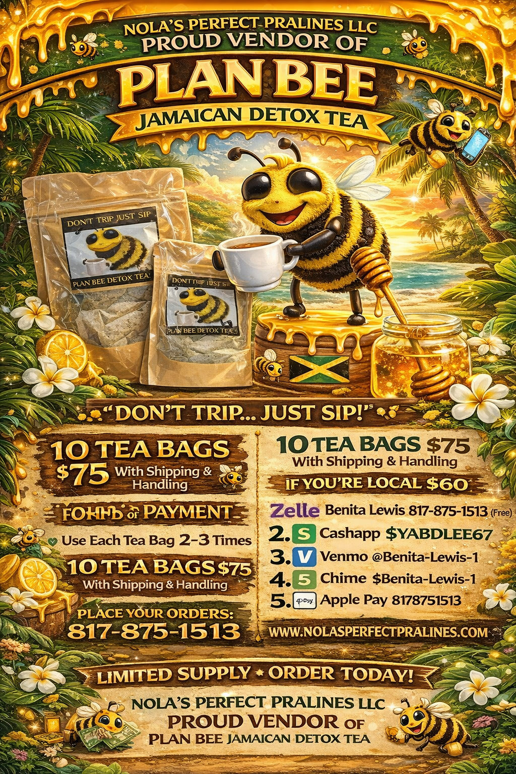 Plan Bee Jamaican Detox Tea