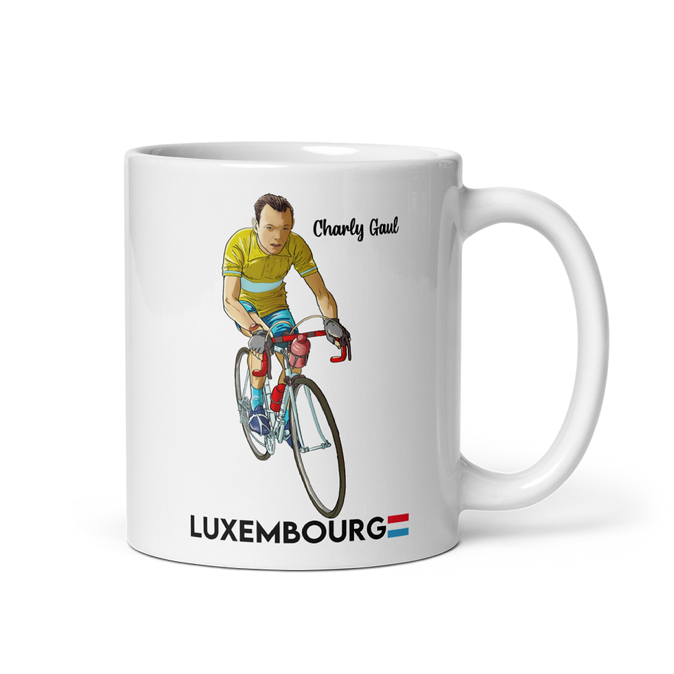 White glossy mug - Charly Gaul
