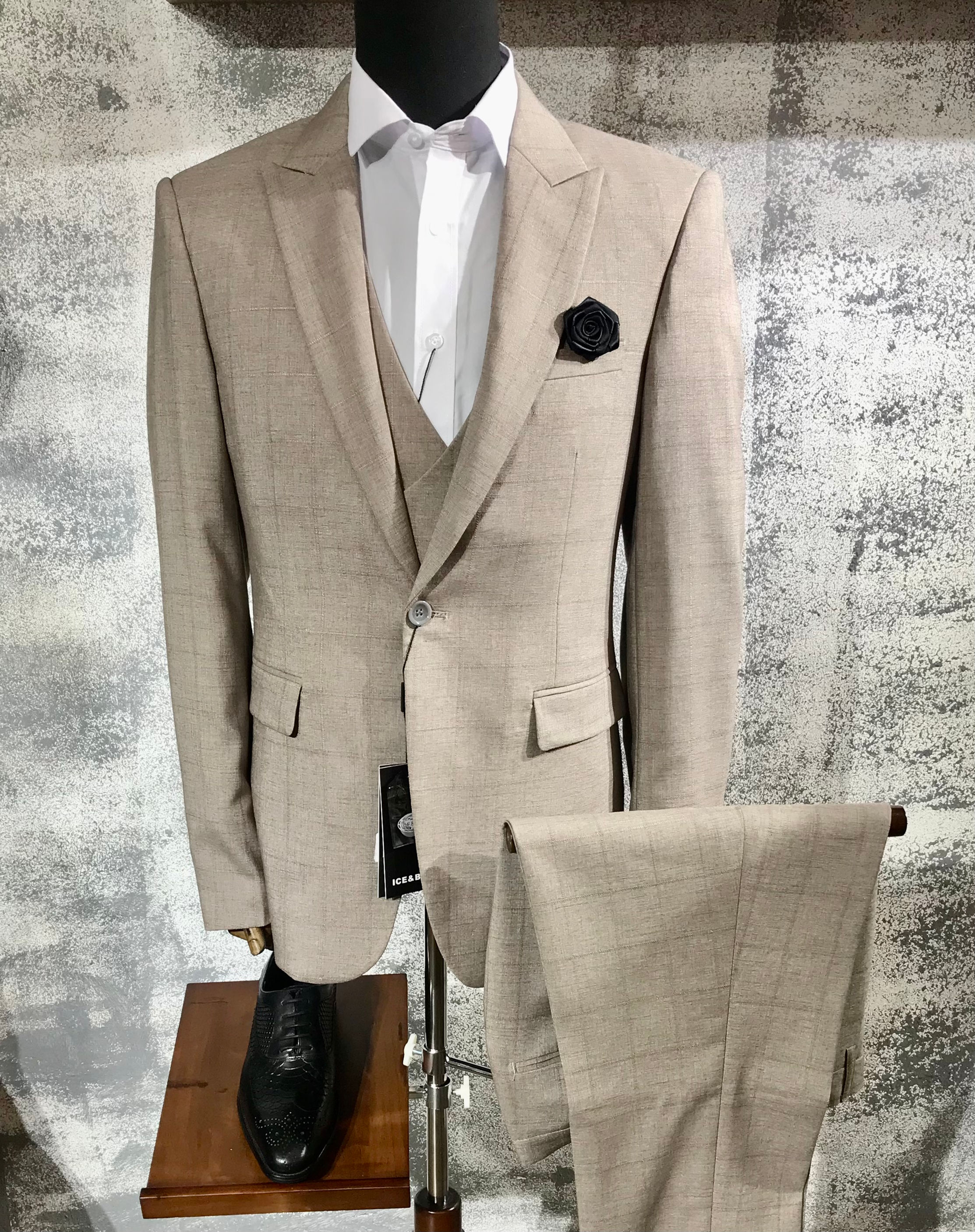 Brown Checked Suits
