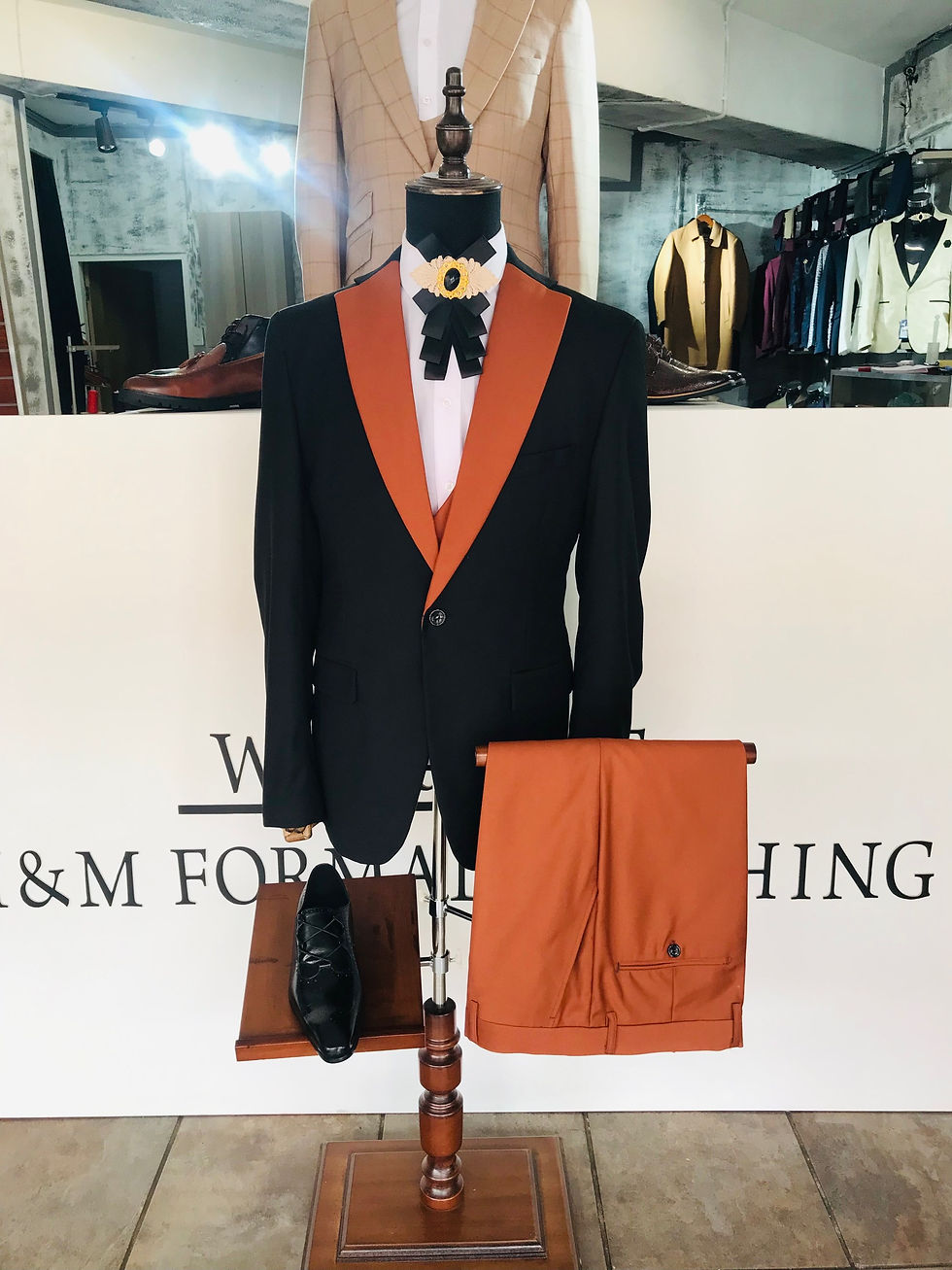 2Toned Black &Burnt Orange Suit