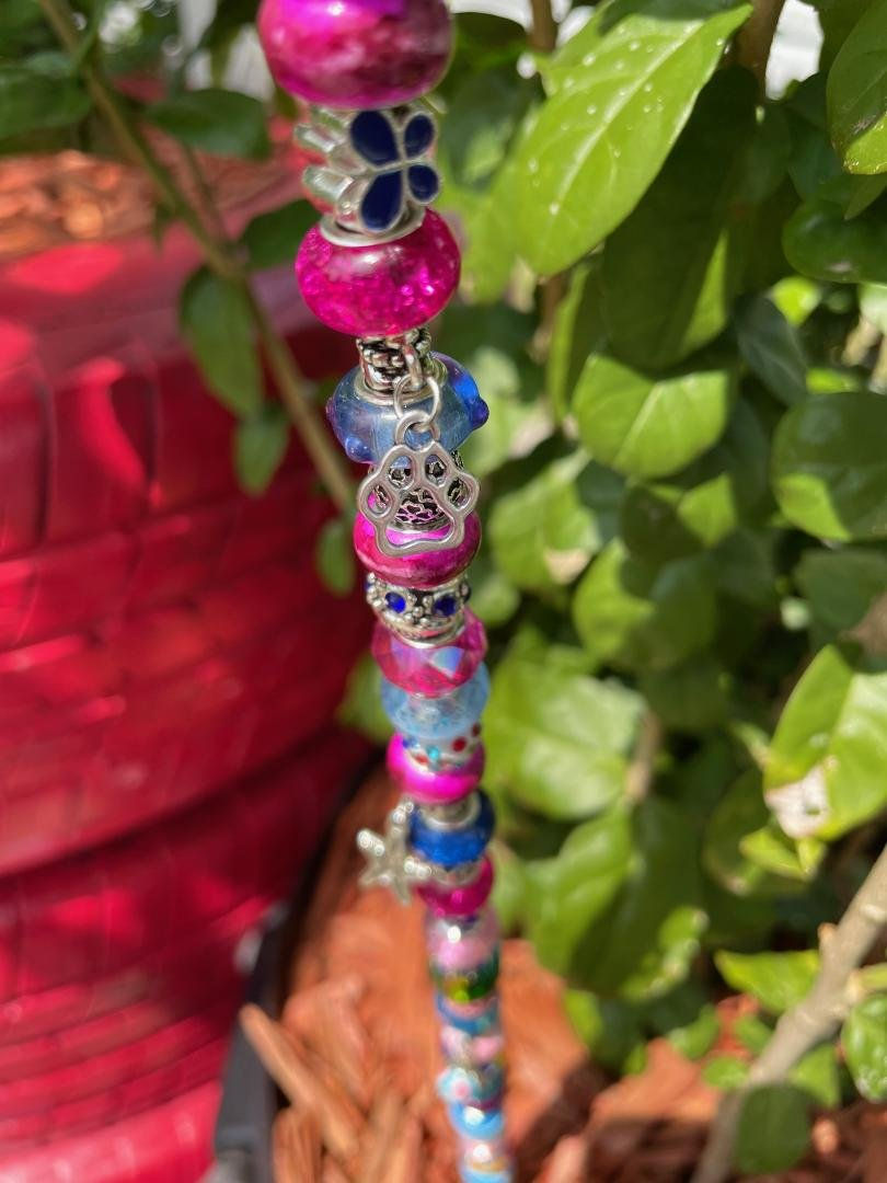 Thumbnail: Blue Black & Navy Topper Fairy Garden Wand