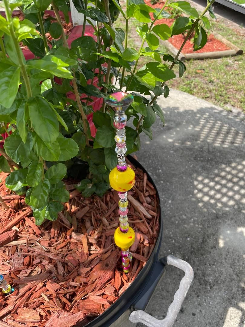 Thumbnail: Rainbow Faceted Crystal Topper Fairy Garden Wand