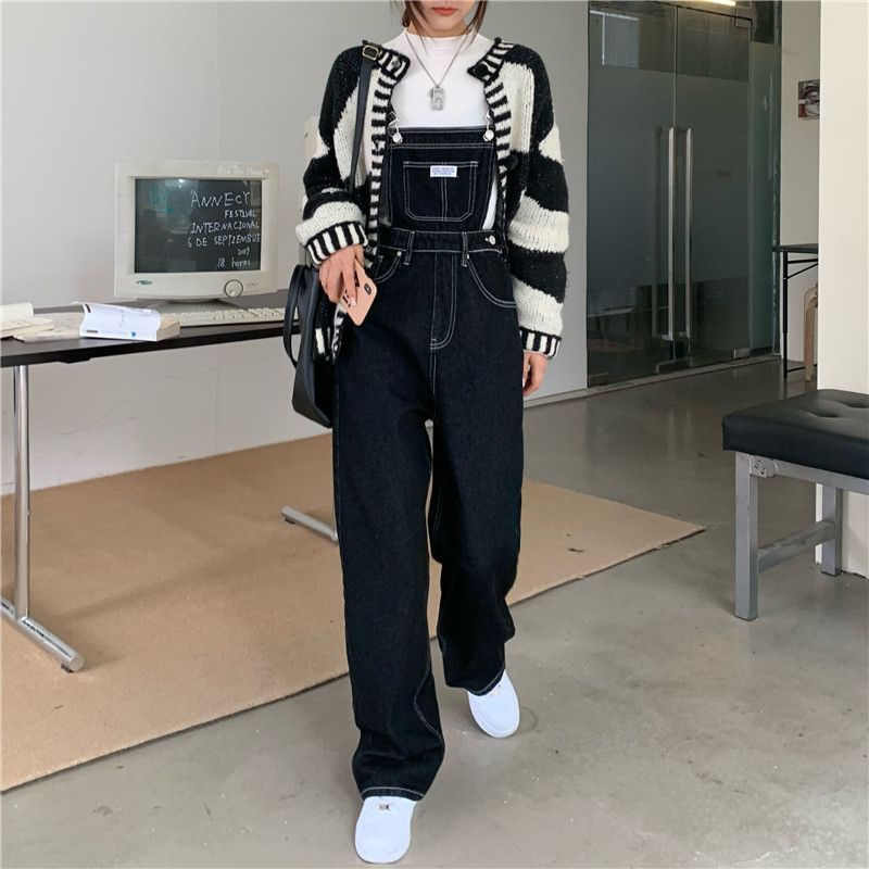 Miniature : Contrast Stitching Denim Jumper Pants