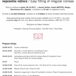 "Jednostavna primjena Rose K kontaktnih leća za nepravilne rožnice / Easy fitting of irregular 