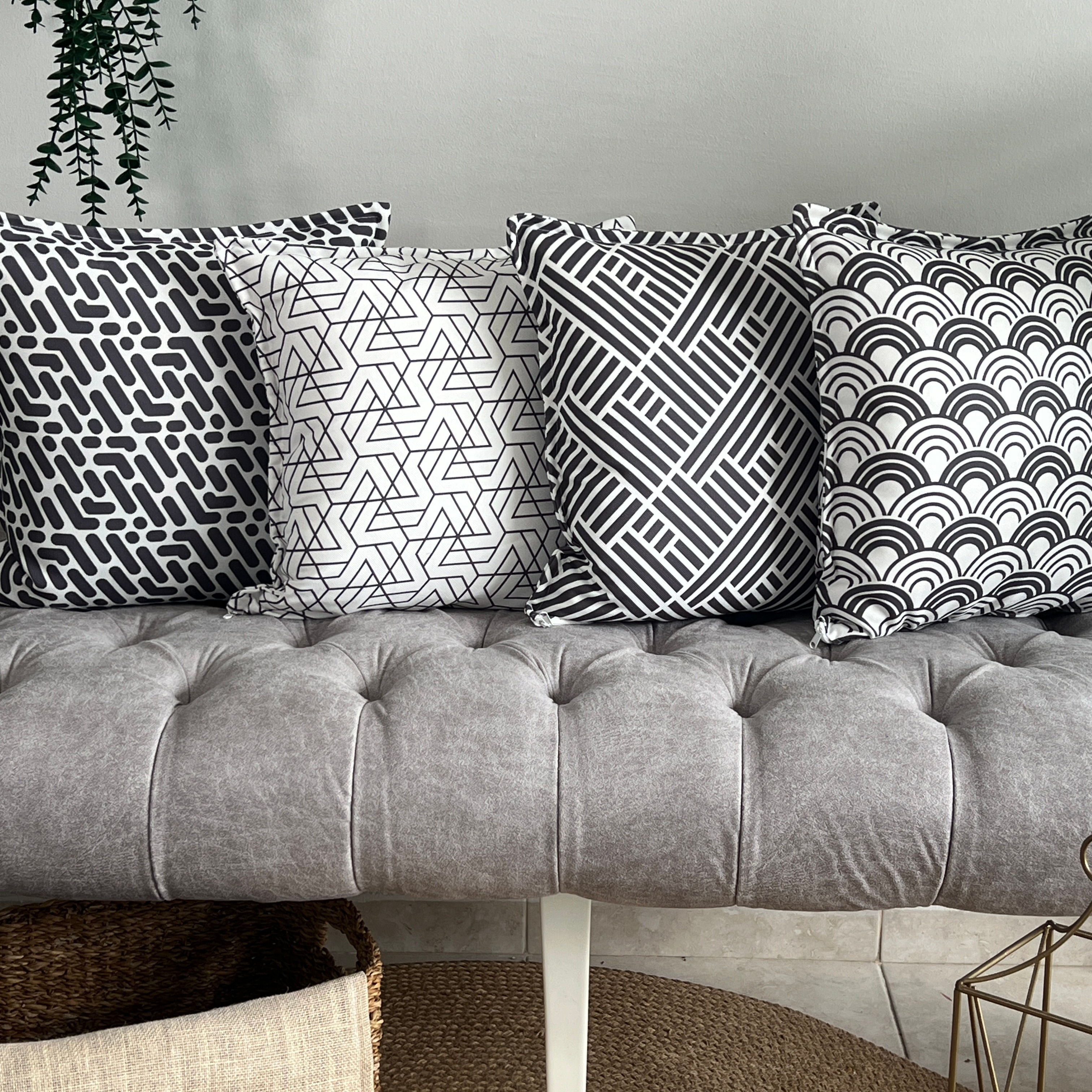 Lacivert Kombin 4lü Kırlent Takımı