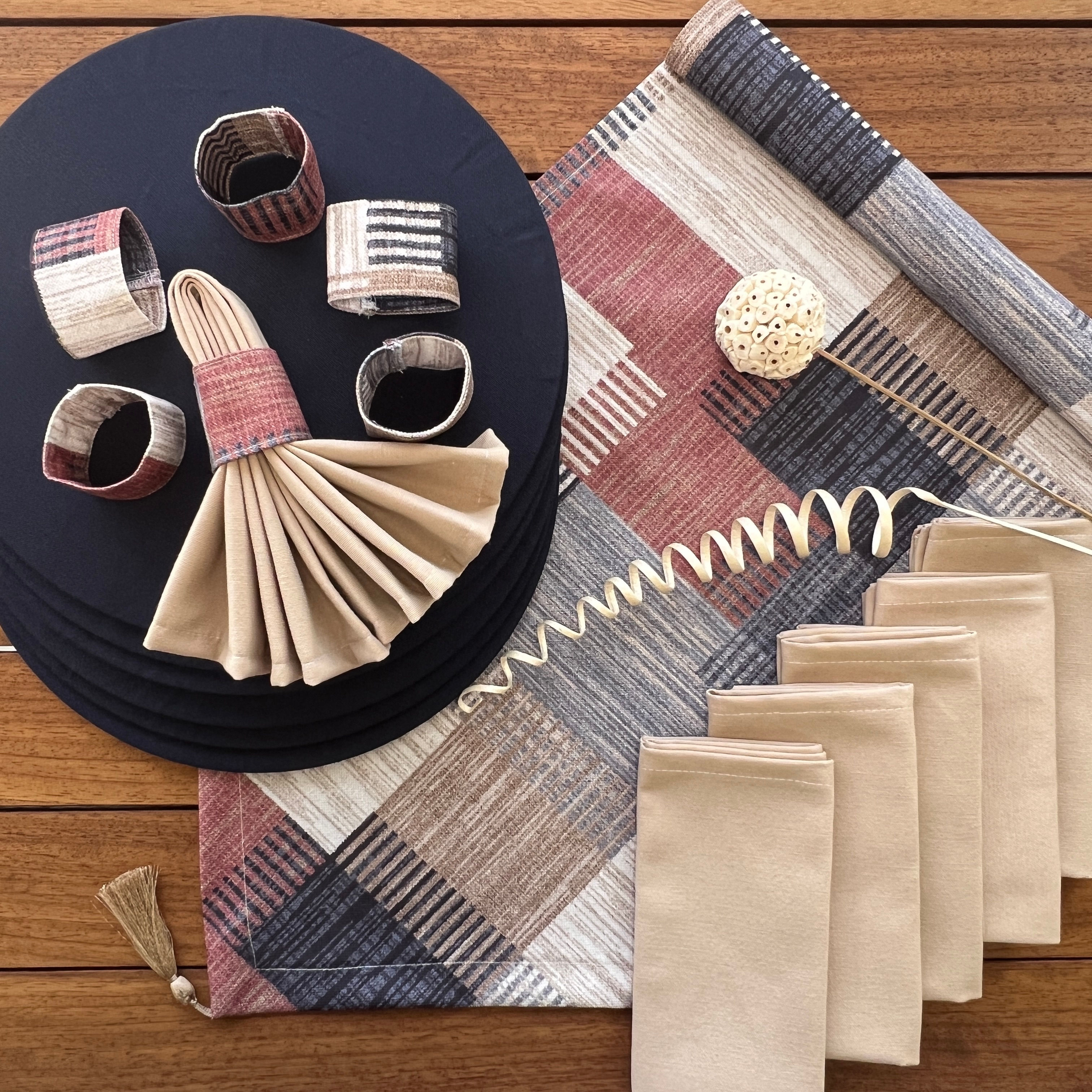 Kilim Desen Peçete Halkalı Takım