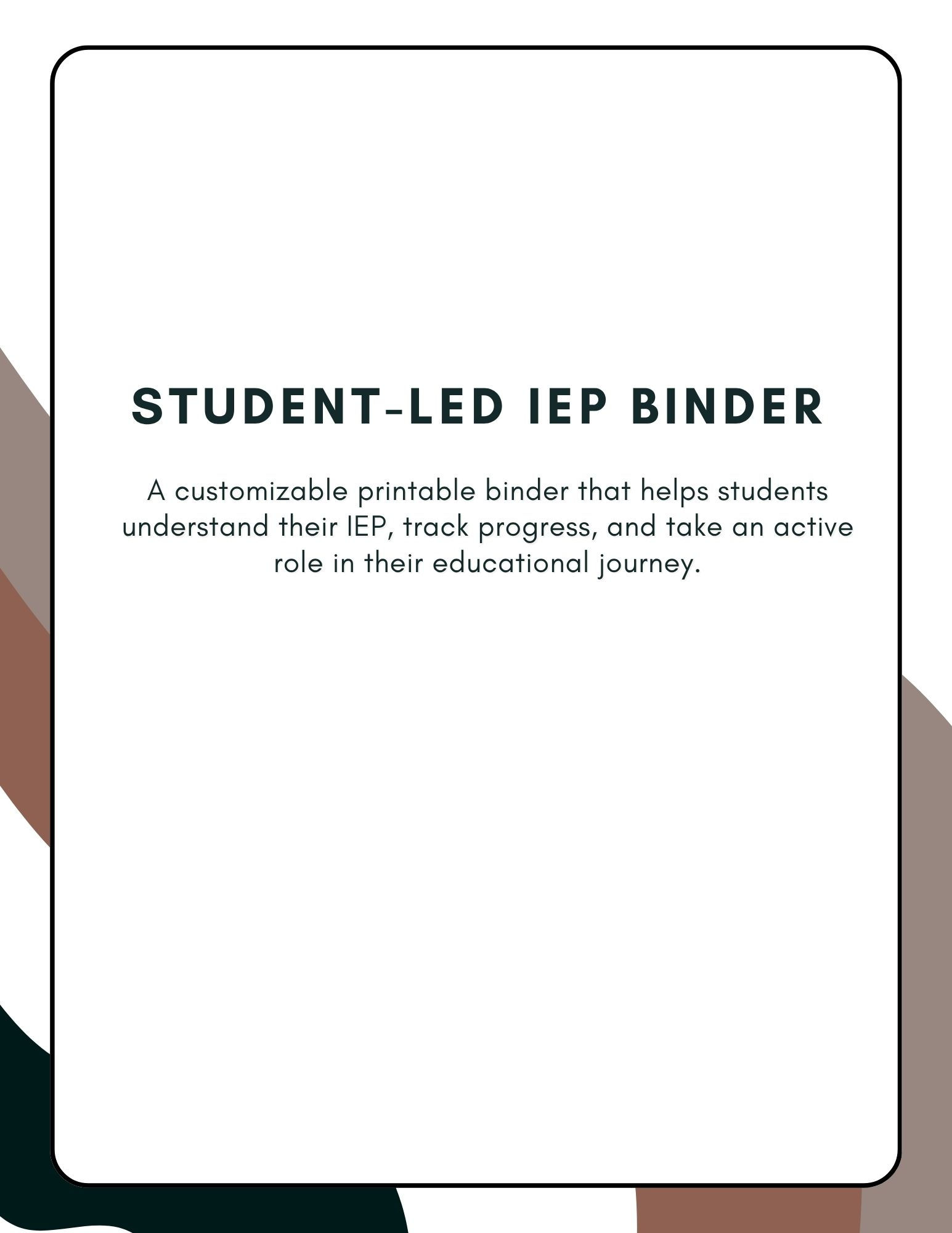 Student-Led IEP Binder