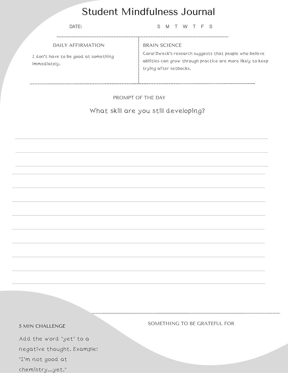Thumbnail: Reflective Student Mindfulness Journal