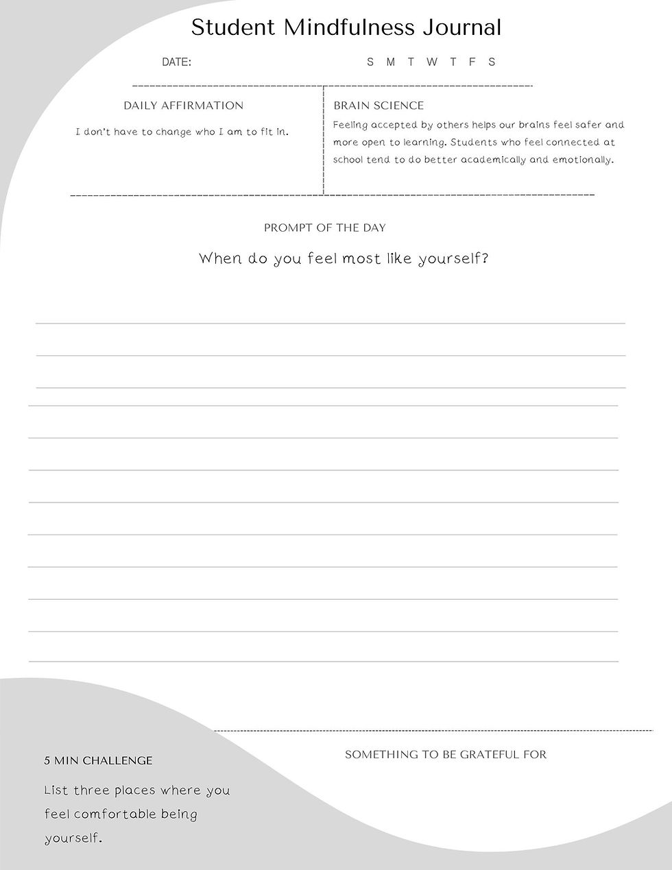 Thumbnail: Reflective Student Mindfulness Journal