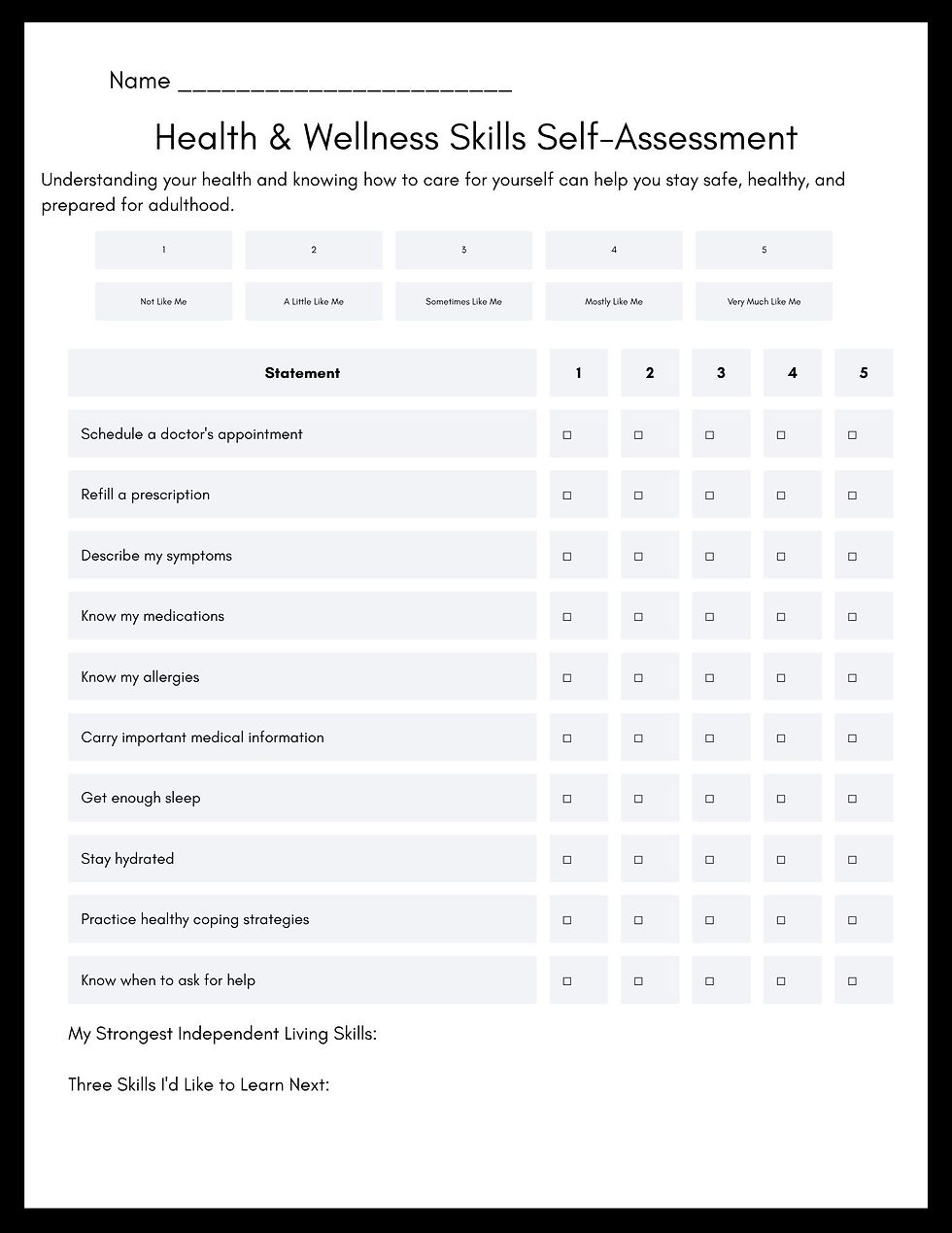 Thumbnail: Independent Living Checklists