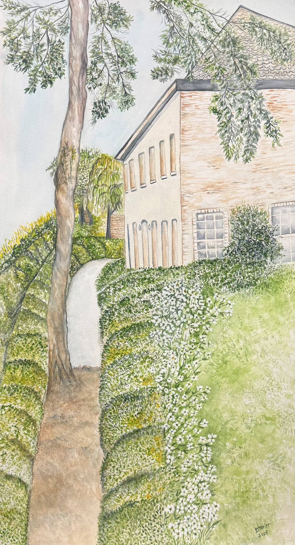 This is my latest creation …a beautiful home in France…surrounded by beautiful boxwoods and Japanese anemones …commissioned 