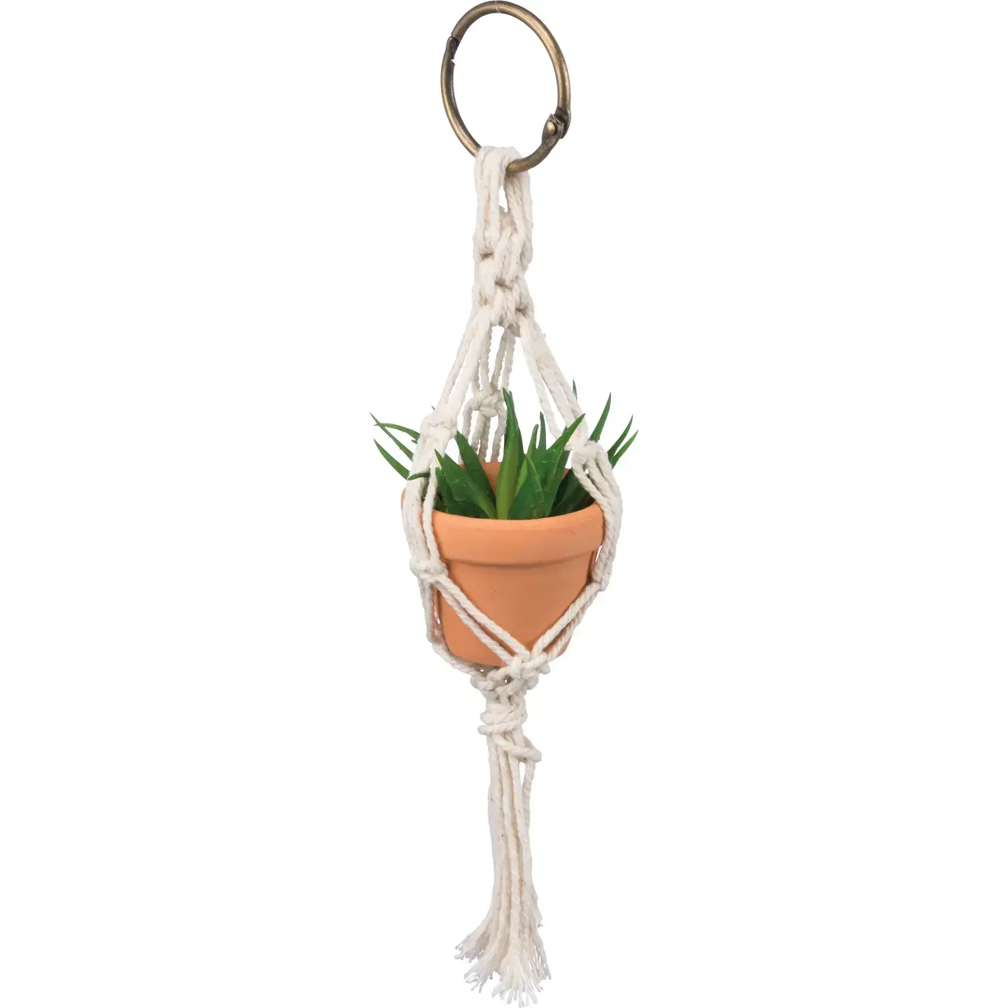 Macrame Plant Hanger Car Mirror Accessory