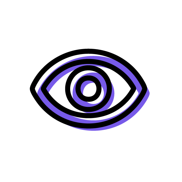 Ícono de un ojo, representa visibilidad o supervisión.