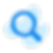 Icono azul de una lupa, simbolizando búsqueda, análisis o detección de información.