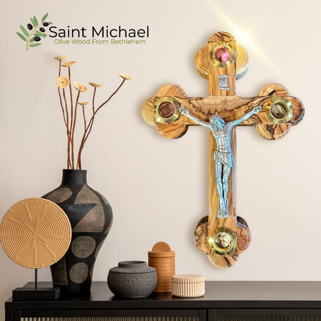 Wooden Wall Hanging Crucifix-Olive Wood Cross, handmade cross.