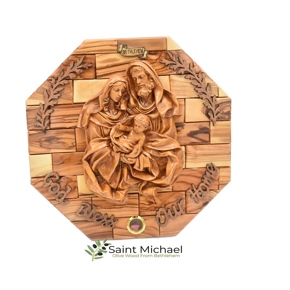 Thumbnail: Wall Plaque Holy Family , Olive Wood Plaque of the Holy Family, Home Blessing