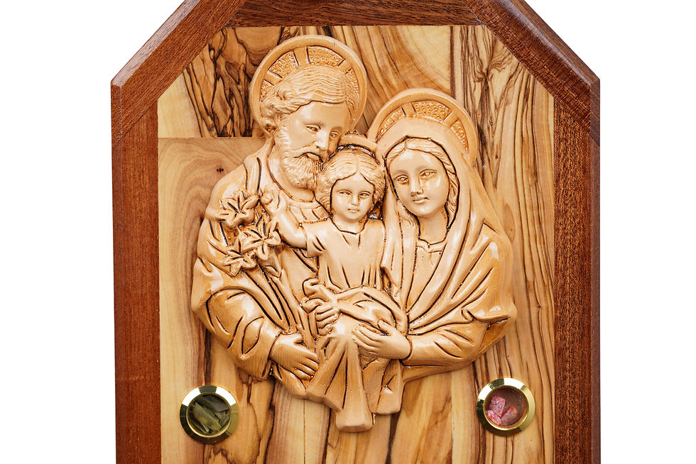 Thumbnail: Wall Plaque Holy Family, Olive Wood Plaque of the Holy Family