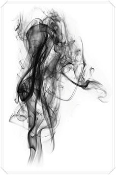 Foto: Schwarzer Rauch auf weißem Hintergrund.
Bildgröße: 6000 x 9000 px