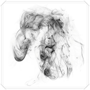 Foto: Schwarzer Rauch auf weißem Hintergrund.
Bildgröße: 7000 x 7000 px