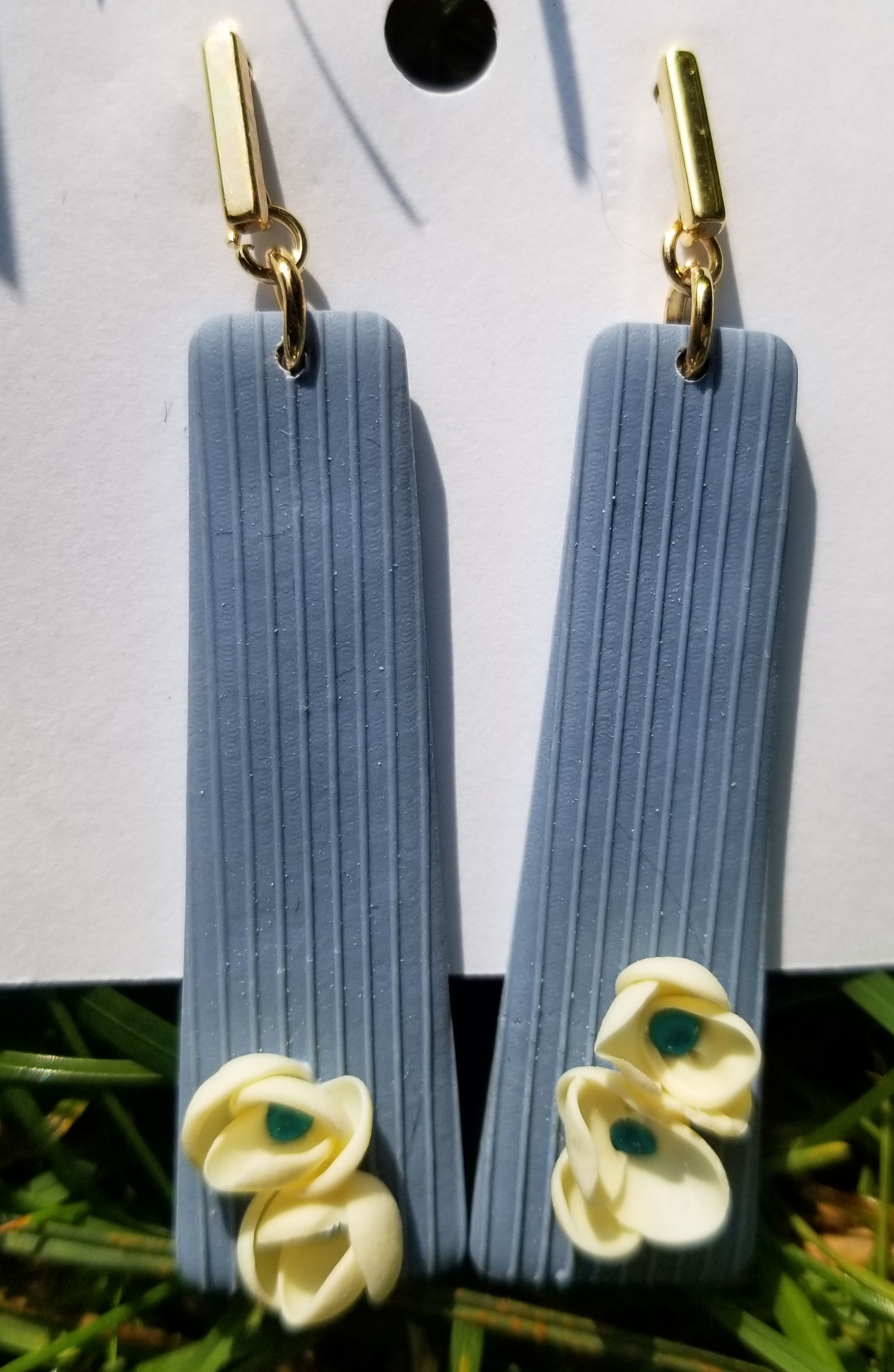 English Garden rectangle stud dangles