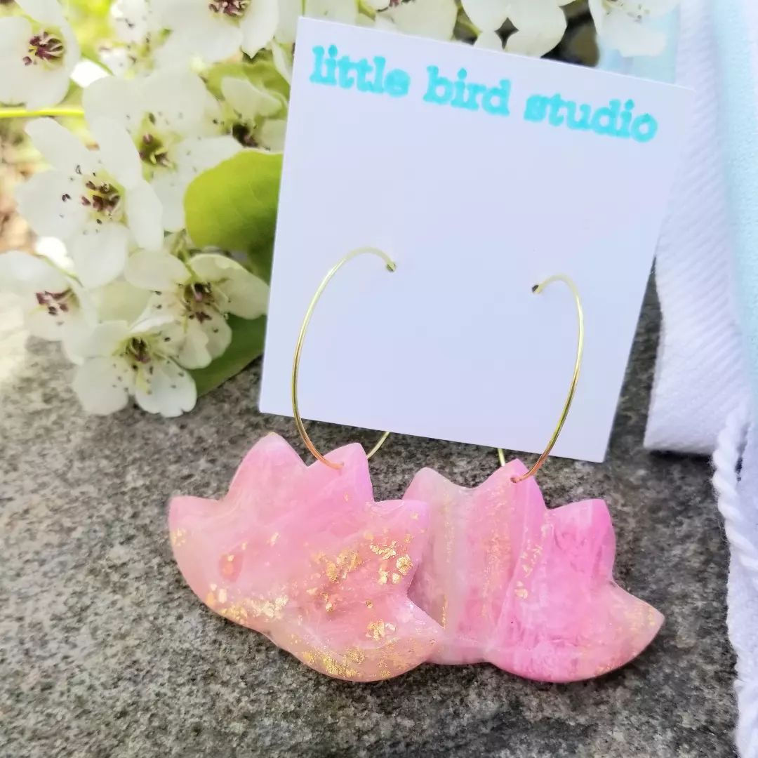 Rose Quartz lotus dangles