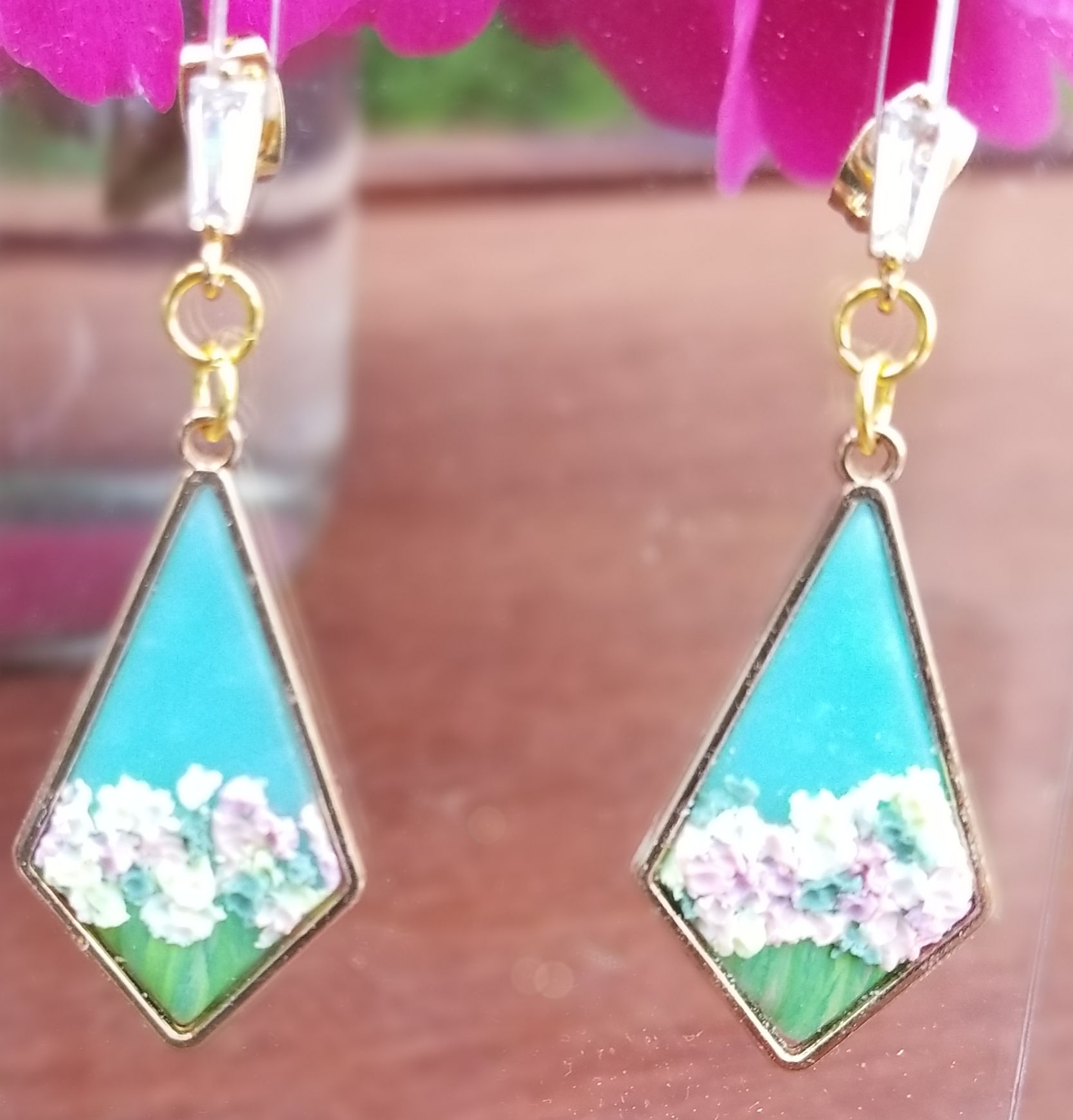 Art deco Impressionist dangles 