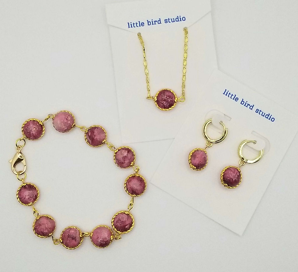 Thumbnail: Ice Wine Marble bead hoops