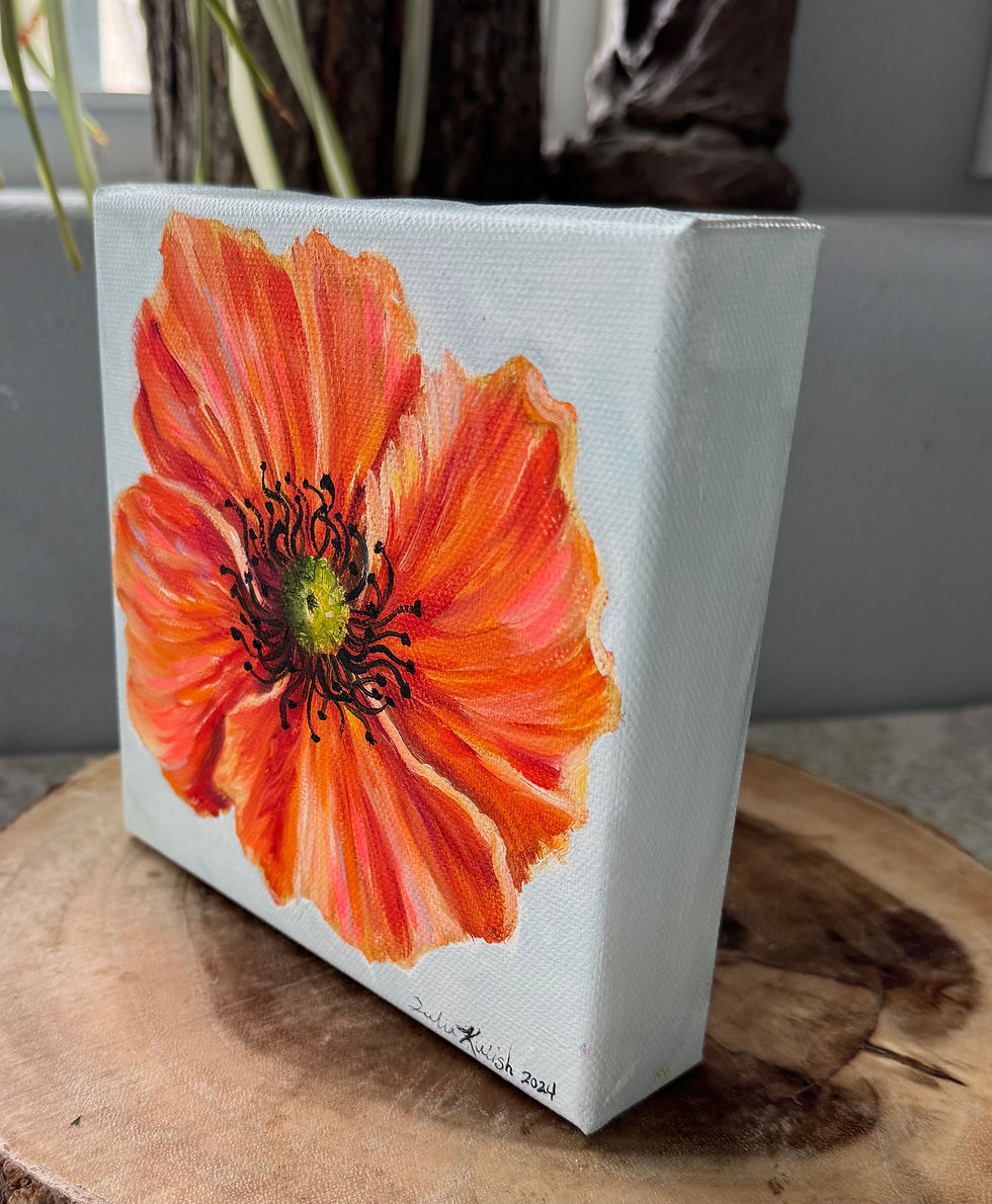 Thumbnail: Mini Oil Painting: Orange Poppy