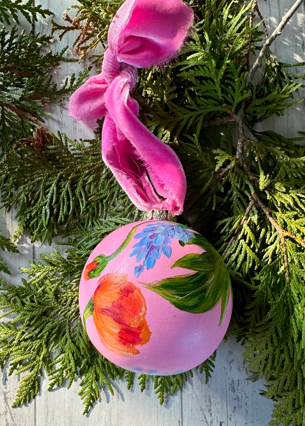 Thumbnail: Christmas Ornament: Poppy on Pink