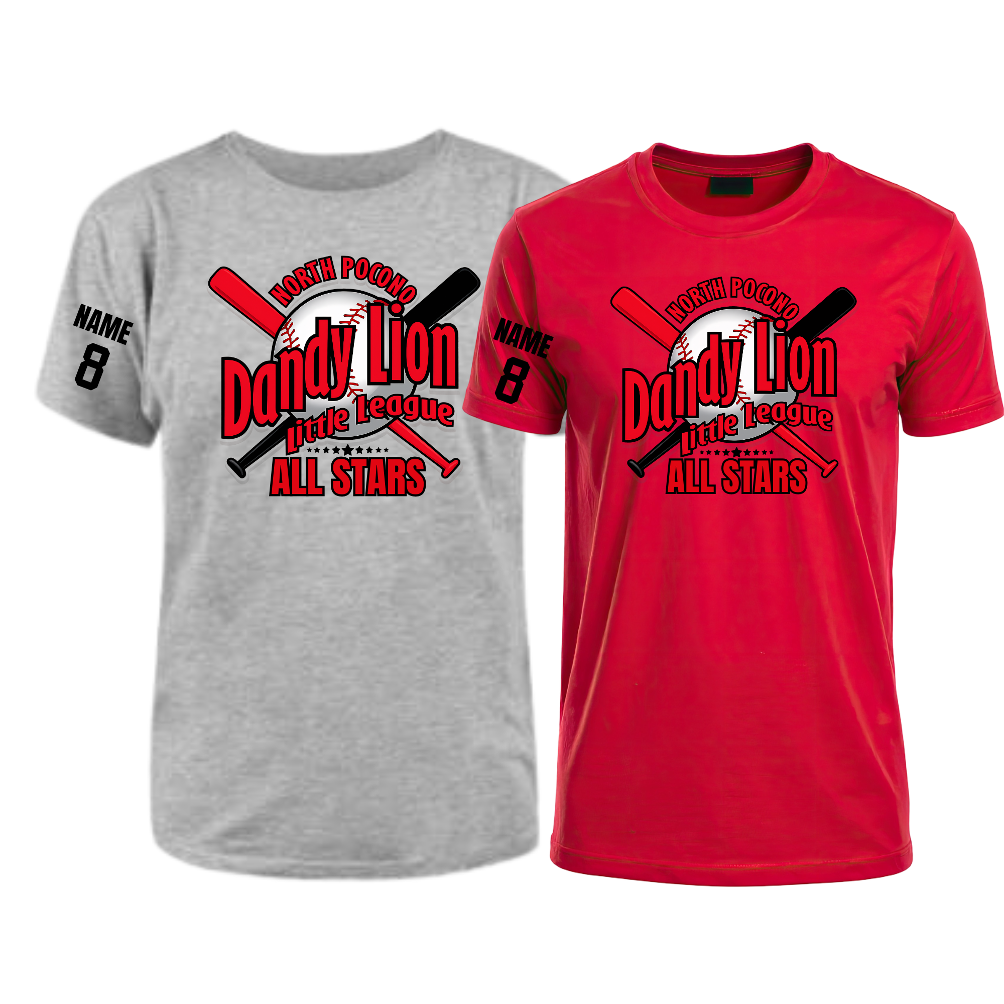 North Pocono Dandy Lion Little League ALL STARS with Personalized Sleeve