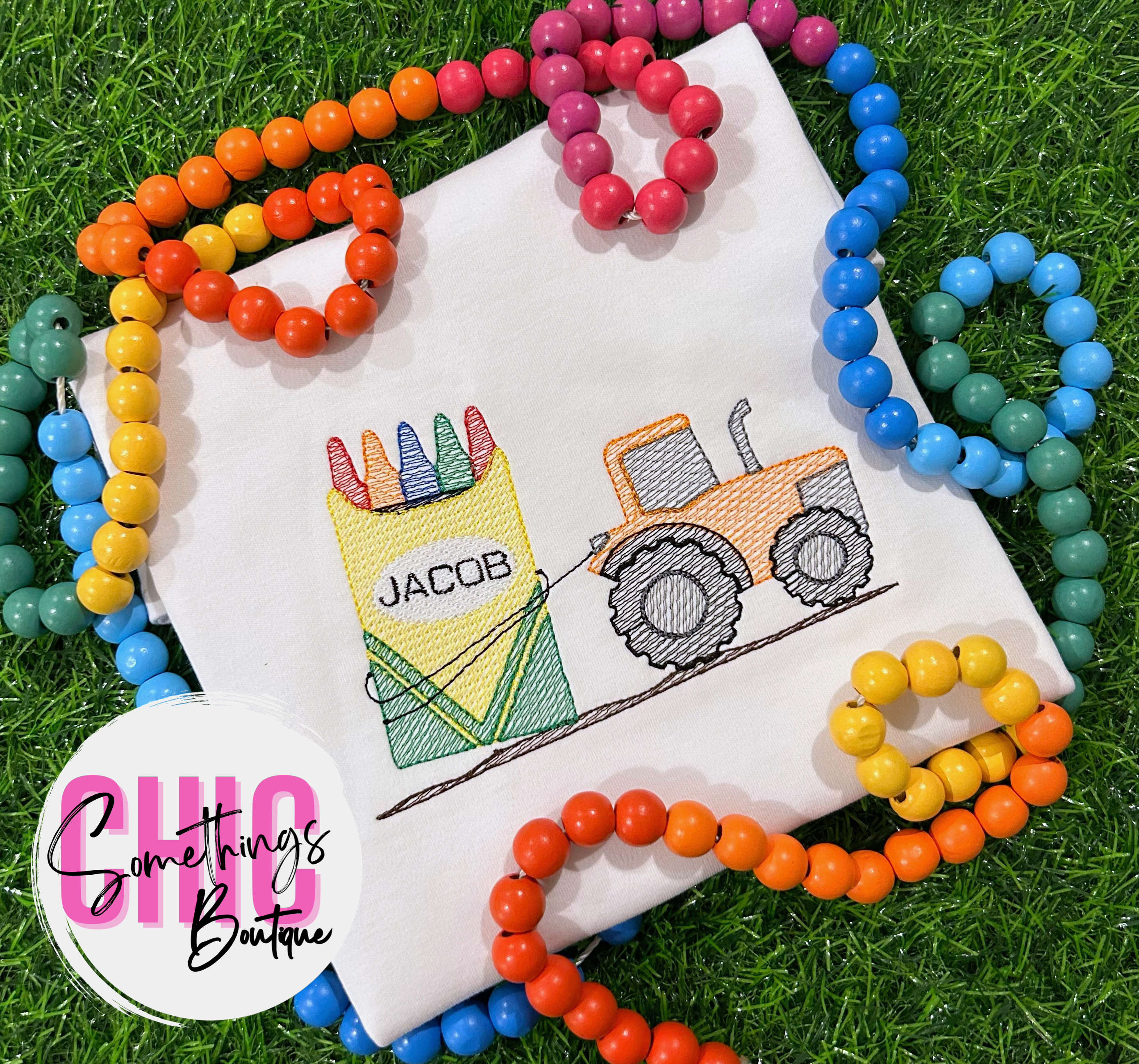 Tractor Pulling Crayons Shirt