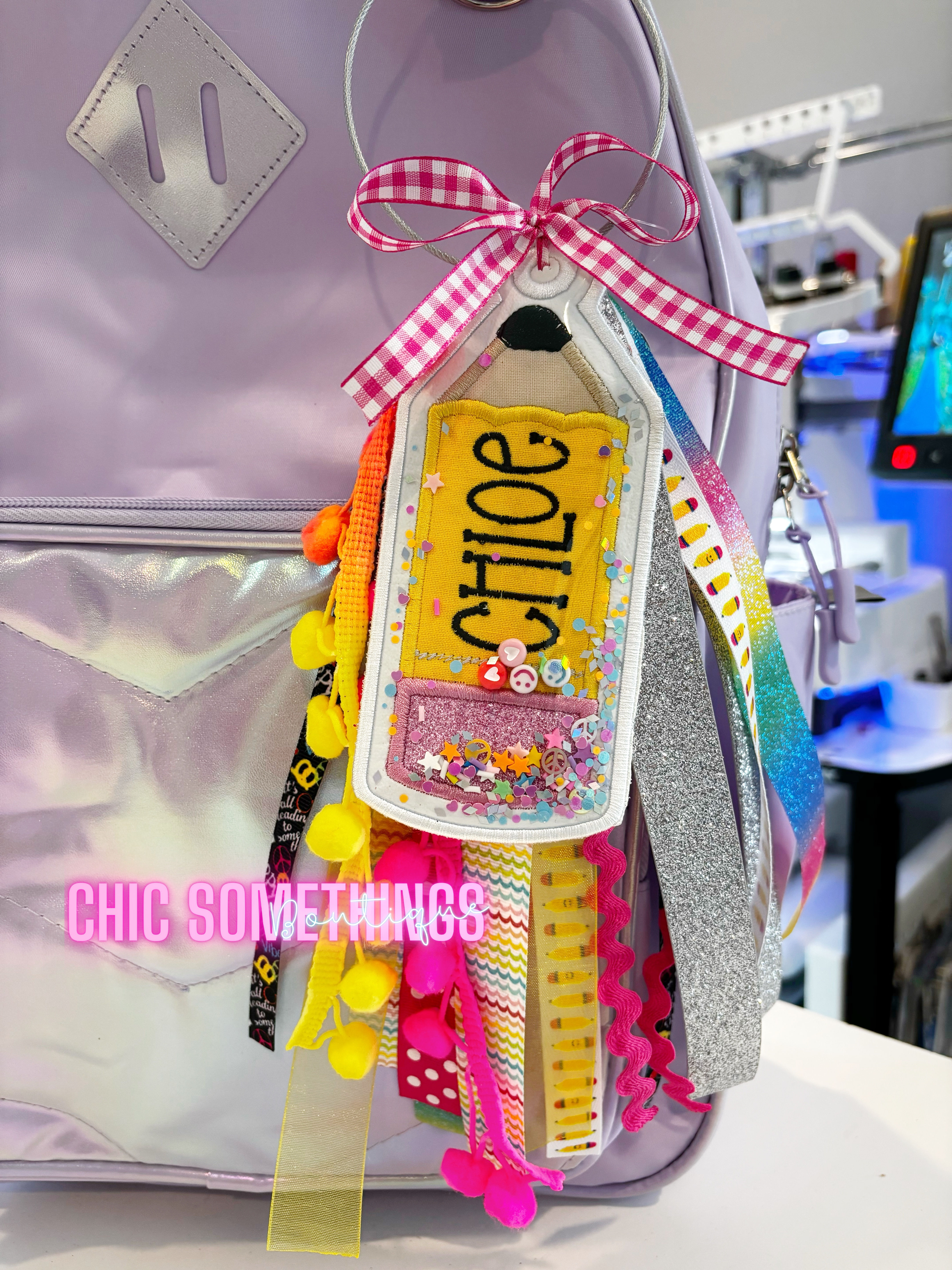 Custom Pencil Shaker Bag Tag