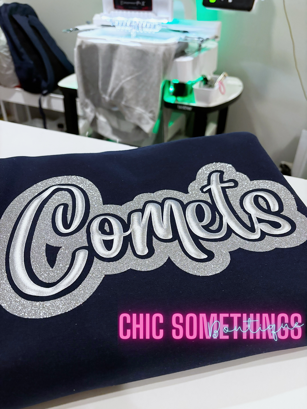 Comets Silver Glitter and Puff Shirt Long Sleeve, Sweatshirt or Hoodie