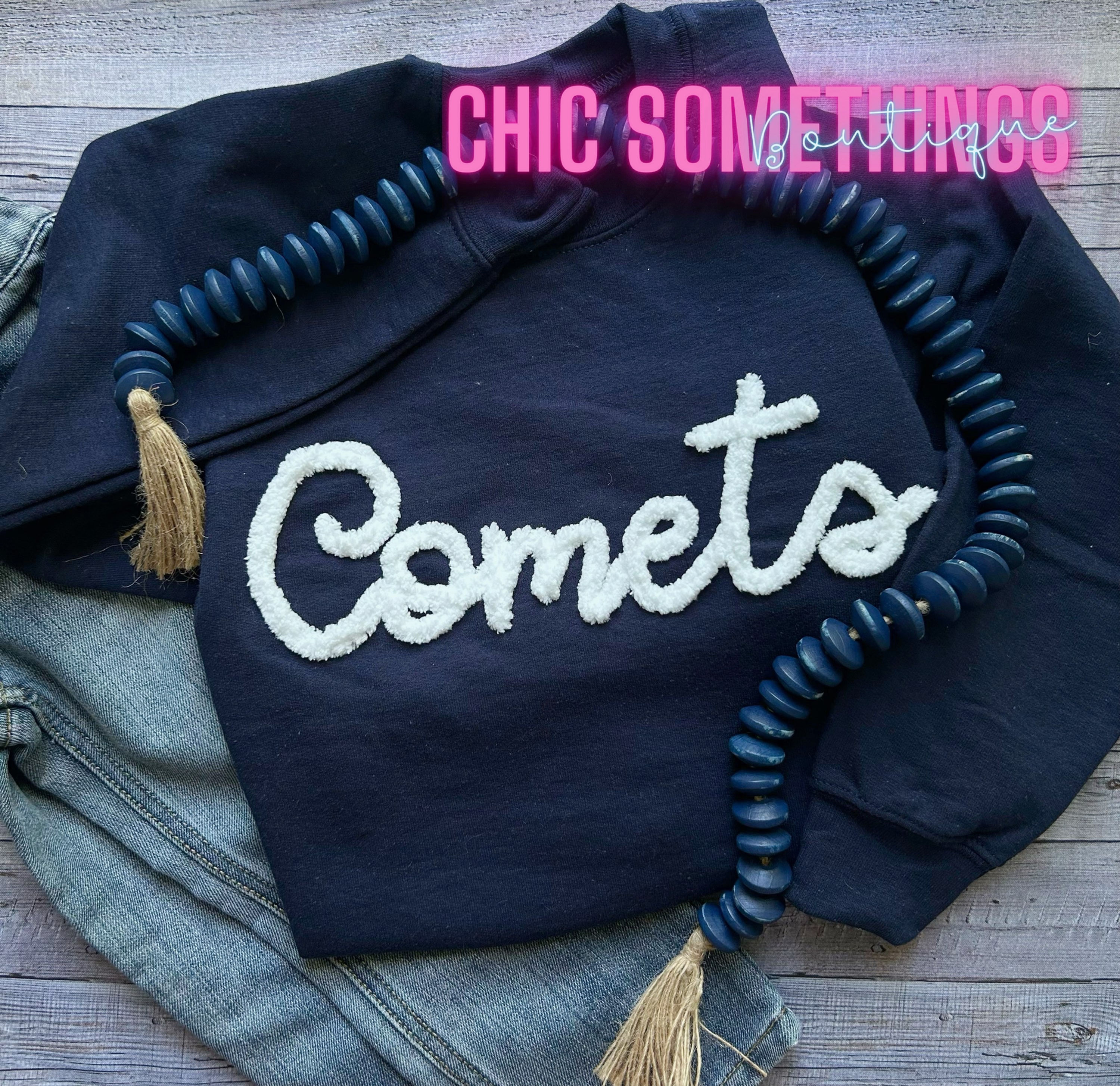 Comets Chenille Letter Sweatshirt