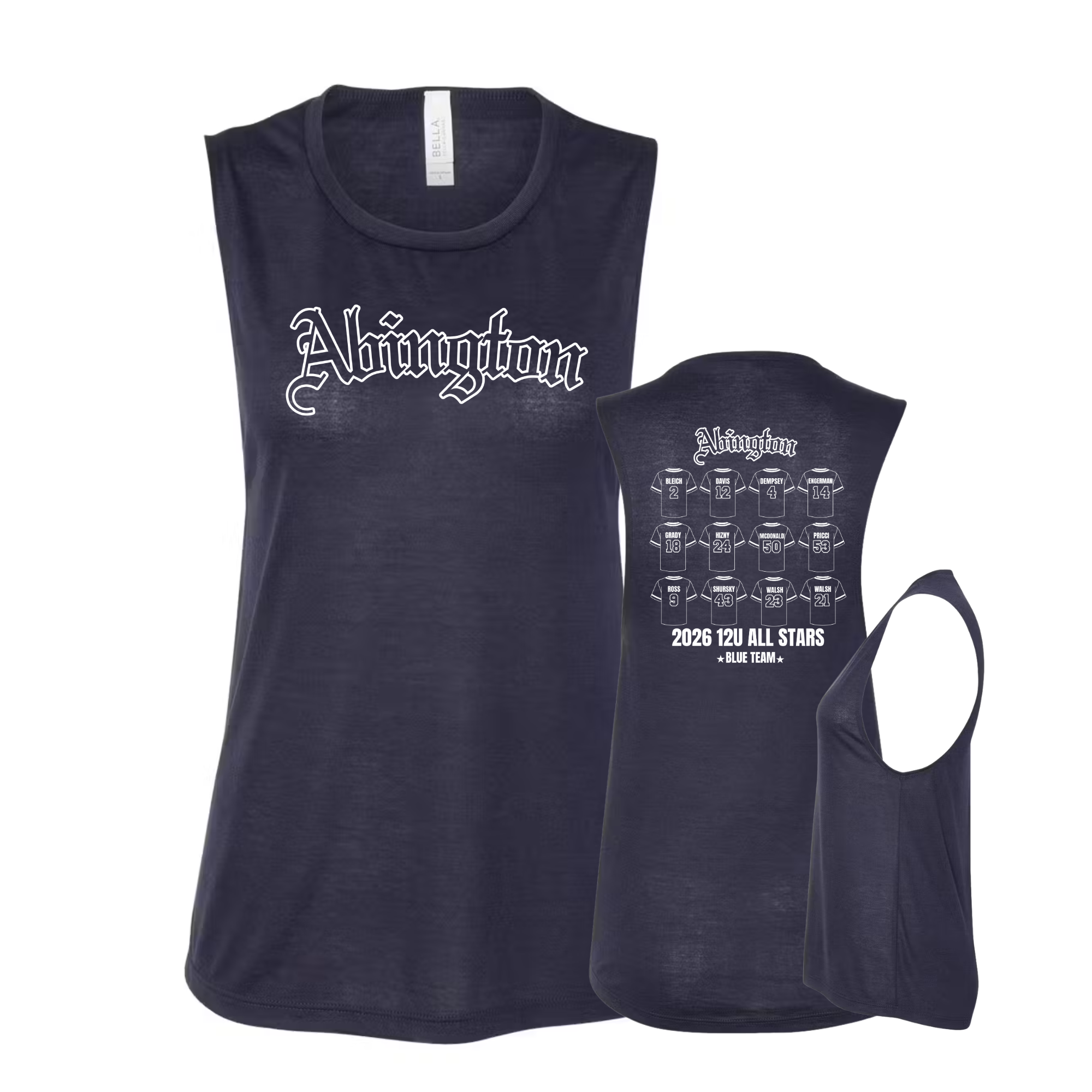 Abington All Stars, Bella + Canvas Women's Flowy Scoop Muscle Tank