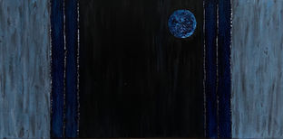 Abstract painting titled Dark is the night