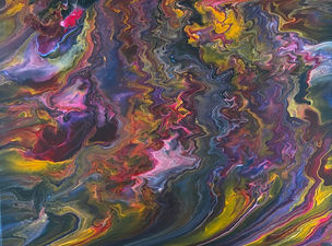 Abstract painting titles Cosmic Currents
