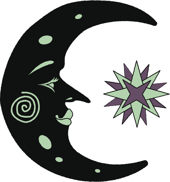 Moon and stars