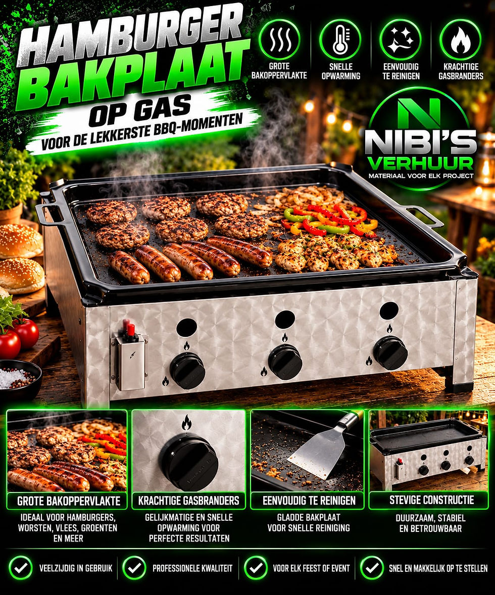 Hamburger bakplaat op gas