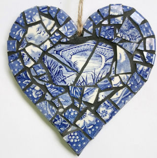 Fishing Mosaic Hanging Heart