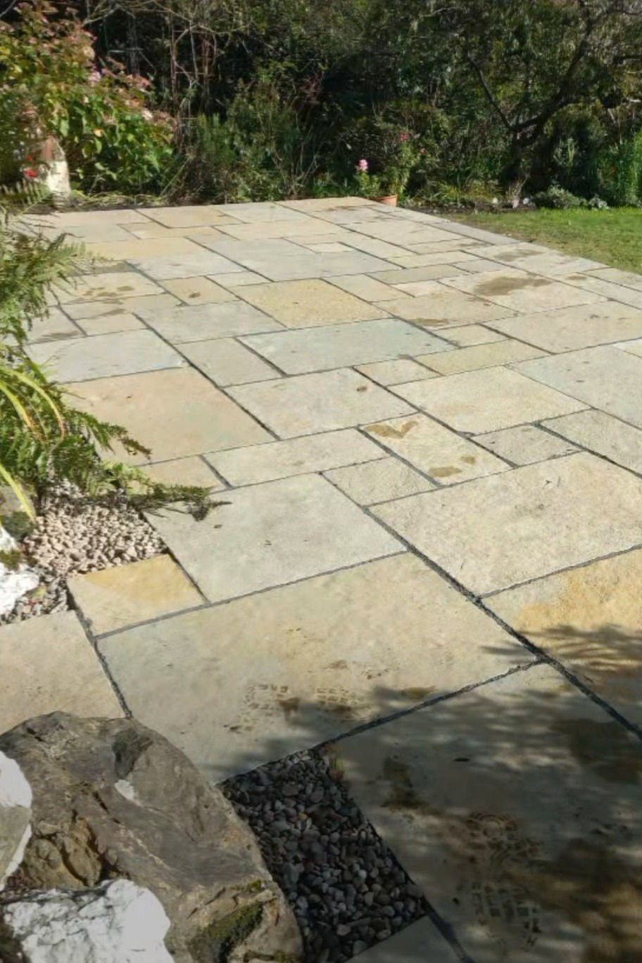Tumbled Brown Limestone Patio