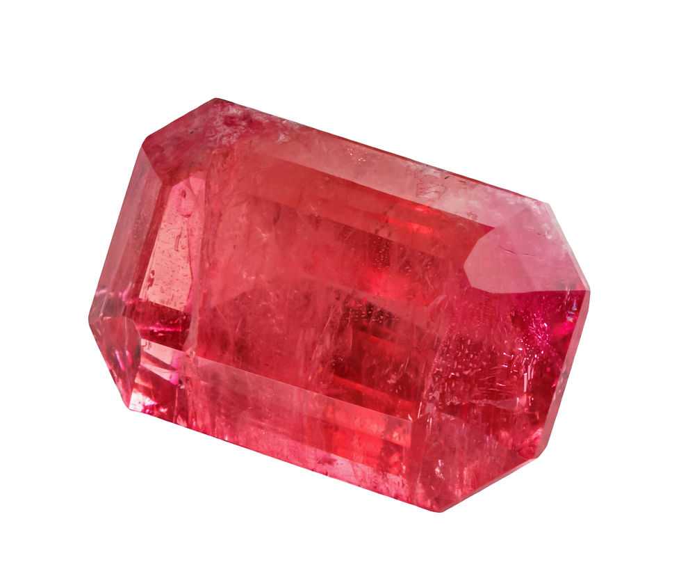 Thumbnail: Red Emerald 2.22 carat Electric Pink Emerald Cut Gemstone