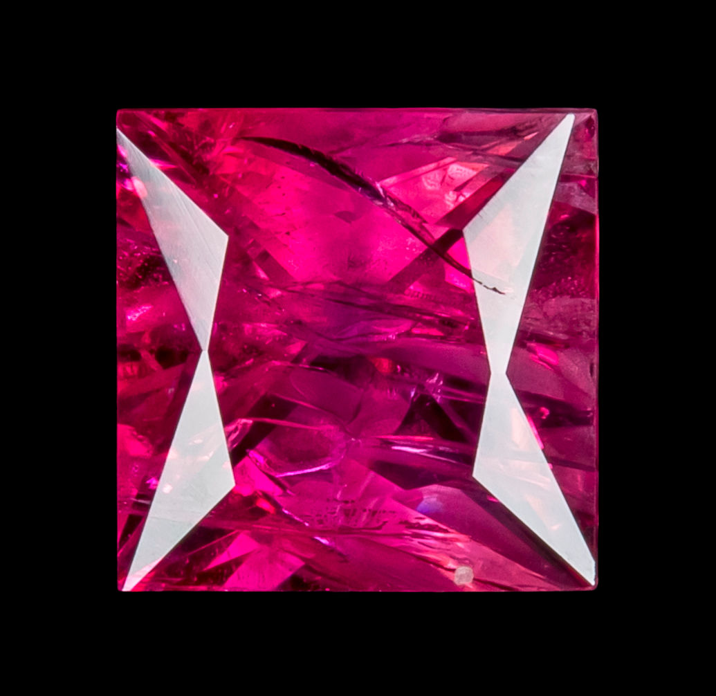 Red Emerald 3mm 0.11ct Magenta Princess Cut Gem